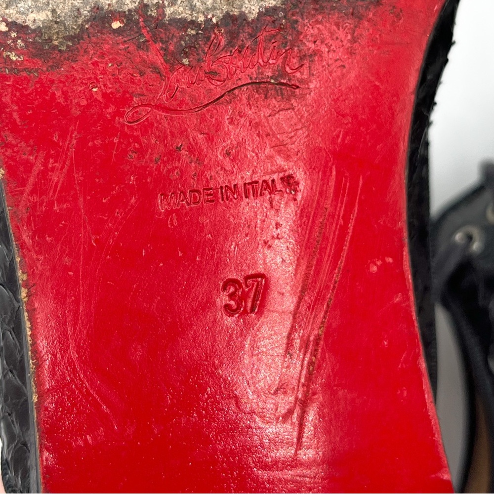 Christian Louboutin Python Black Round Toe Laced … - image 6